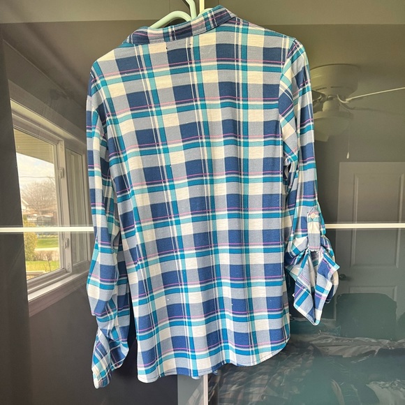 Blue plaid top - Picture 2 of 3